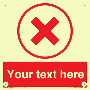 Custom red background, red cross in circle sign